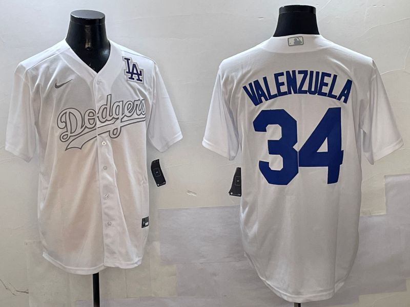 Men Los Angeles Dodgers 34 Valenzuela White Fashion Edition Game 2025 Nike MLB Jersey style 5